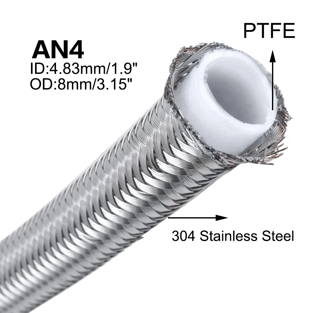 Evil energy 5 метров AN4 Плетеный PTFE E85 топливный шланг линия+ PTFE шланг Конец 0+ 45+ 90+ 180 фитинг адаптер Комплект Масляный охладитель