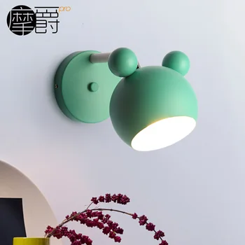 

Wall lamp bedside lamp bedroom reading lamp Nordic simple modern creative with plug switch open line wall lamp