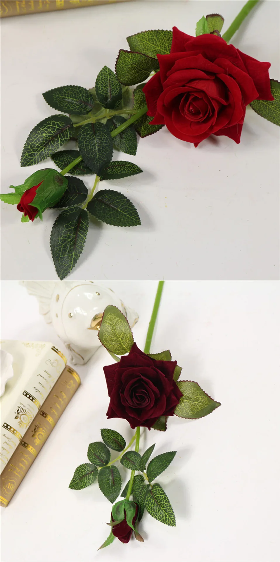 Large Artificial Flowers Roses For Wedding Party Table Home Decoration Real Touch Silk Flowers Bunches Fake Flowers Bouquet (3)