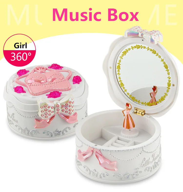 Музыкальная шкатулка для девочек с надписью «Love», вращающаяся музыкальная шкатулка, граммофон, игрушки для детей, подарки на день рождения