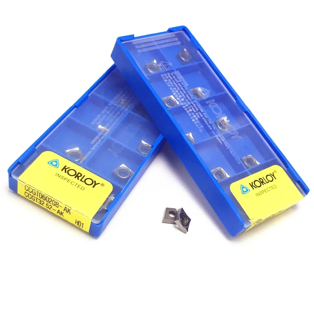 

KORLOY CCGT060208 AK H01 100PCS Aluminum cutter blade Insert Cutting Tool turning tool CNC Tools AL +TIN Alloy wood