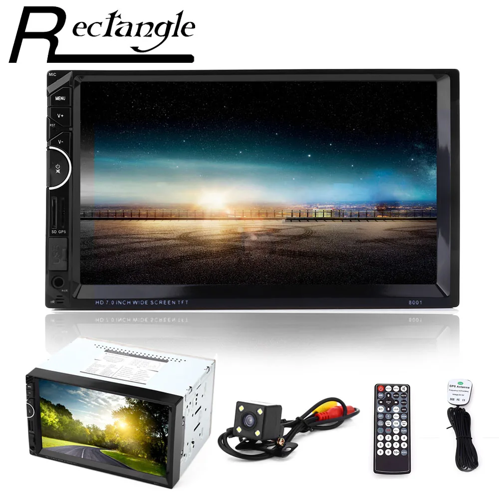 8001 Car MP5 Player 7 Inch 2 Double Din Navigation Bluetooth Radio Tuner FM with AUX