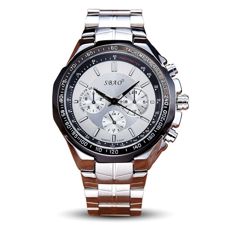 BOUNABAY WATCH Men Luxury Quartz Three Small Dials Analog Wristwatch Fashion Automatic Business Watch Datajust Waterproof