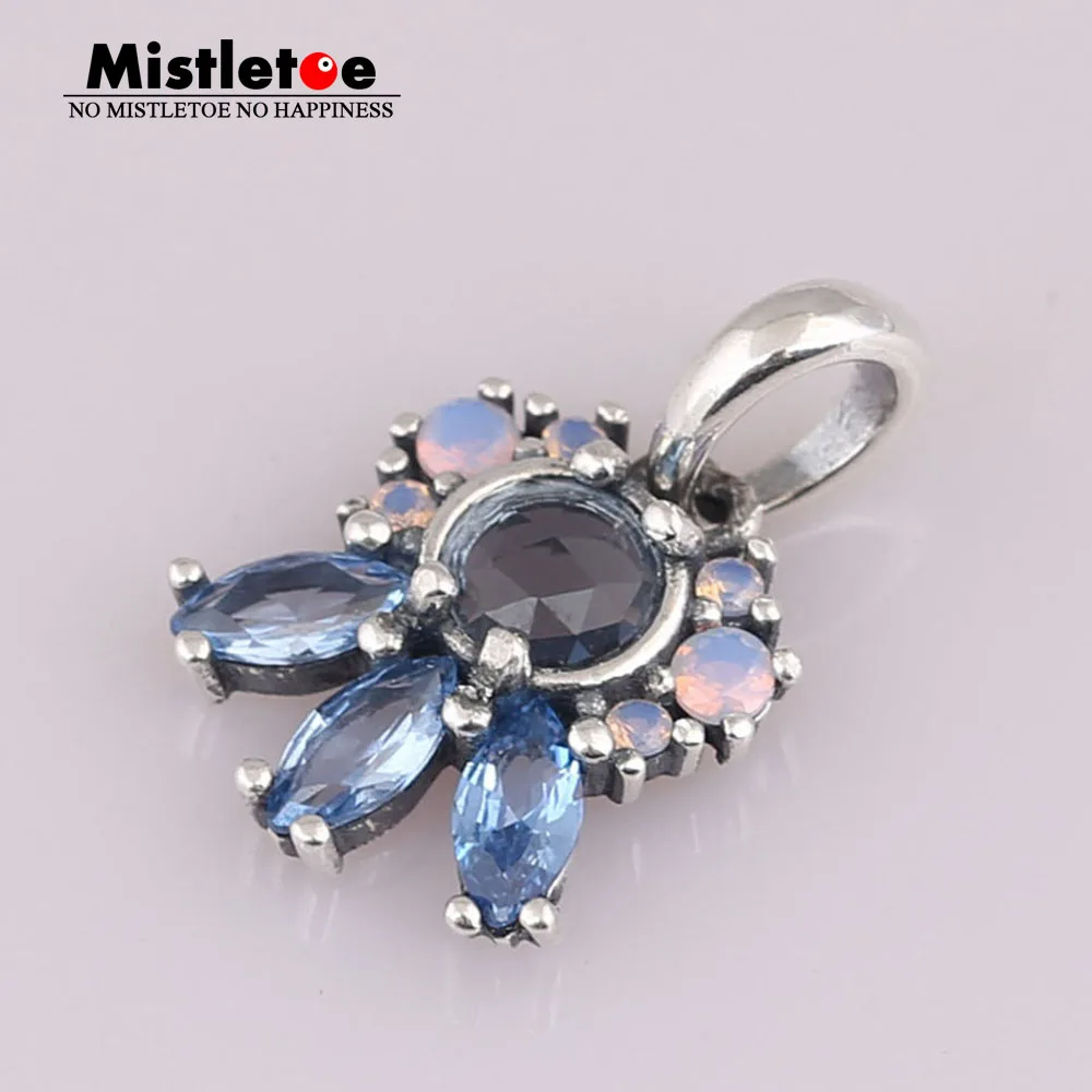 

Mistletoe 925 Sterling Silver Patterns of Frost Pendant, Multi-Colored Crystal Fit European Bracelets Jewelry