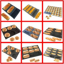 SHENHONG Various Shapes Perforated Bread Mold Silicone Glass Fiber Mould Non Stick Tart Tray Baguette Loaf Baking Perfored Pan