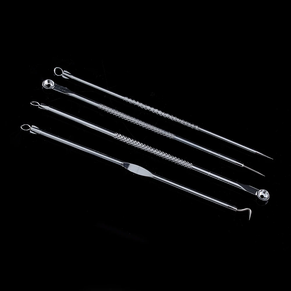 

4pcs/lot Acne Blemish Needle Blackhead Remover Cleaner Tool Pimple Extractor Pin Face Cleaning Tools Skin Care