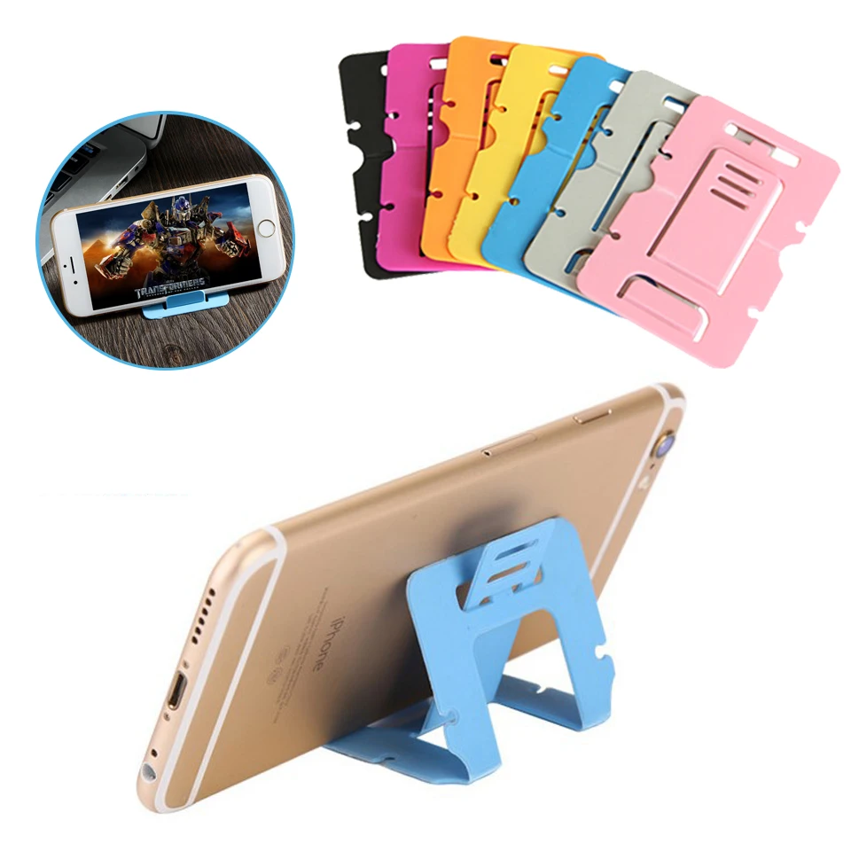 

Mini Foldable Desk Phone Holder Stand for iPhone X Samsung S10 Portable Card Mobile Phone Mount Cable Earphone Organizer Holder
