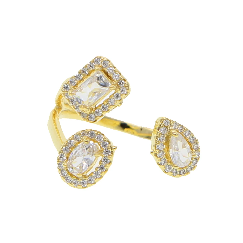 Модные кольца для показа, элегантные блестящие фианиты, CZ, открытые ювелирные изделия для женщин, девушек, белое серебряное заполненное обручальное кольцо