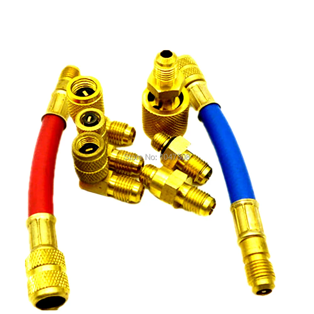 8pcs Air Conditioner Refrigeration R134A R12 Converting Adapter Car AC