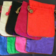 Маленький Шнурок хлопковые мешочки для ювелирных изделий одноцветное белье ткань путешествия портативный косметический мешочек женская сумка для монет