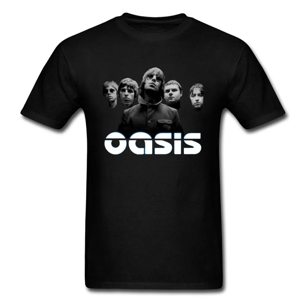 Новый список Oasis Мужская черная футболка классическая рок ролл с коротким
