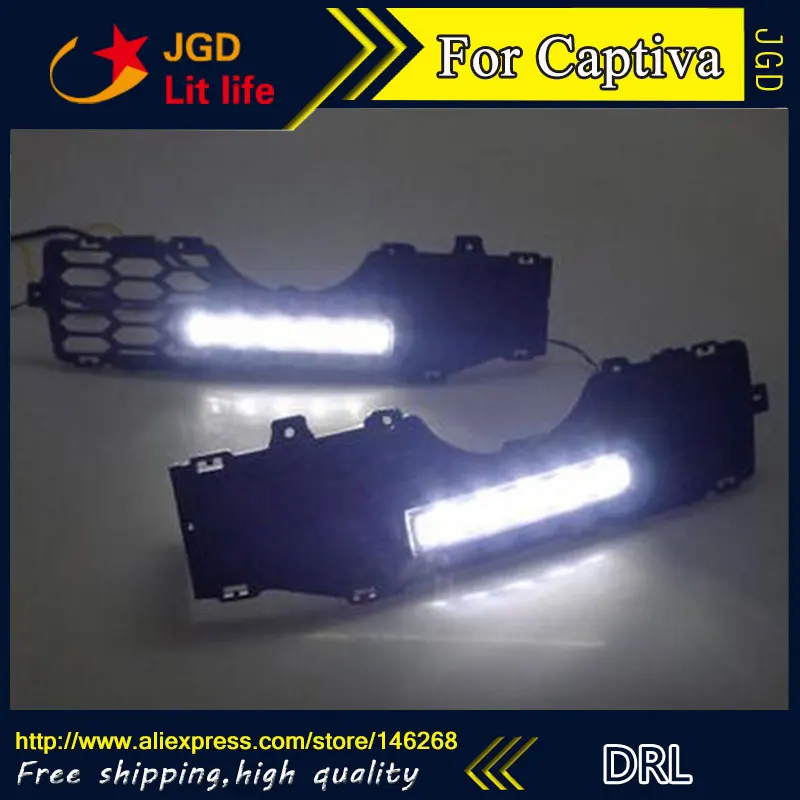 Free shipping 12V 6000k LED DRL Daytime font b running b font light for Chevrolet Captiva