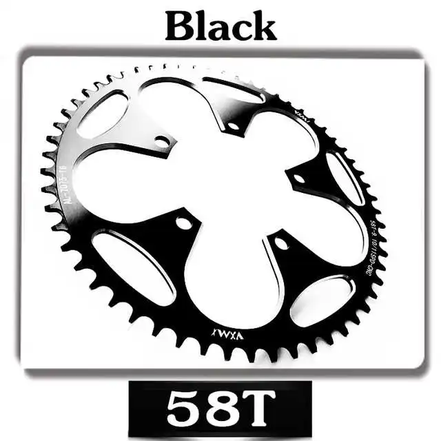 VXM круглая форма узкая широкая 130BCD 50T 52T 54T56T 58T 60T велосипедная цепь для шоссейного велосипеда - Цвет: 58T Black