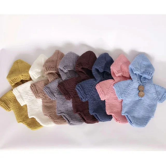 Newborn photography prop hooded romper knitted baby outfits baby boy romper crochet clothes baby photo props Newborn photography prop hooded romper knitted baby outfits baby boy romper crochet clothes baby photo props