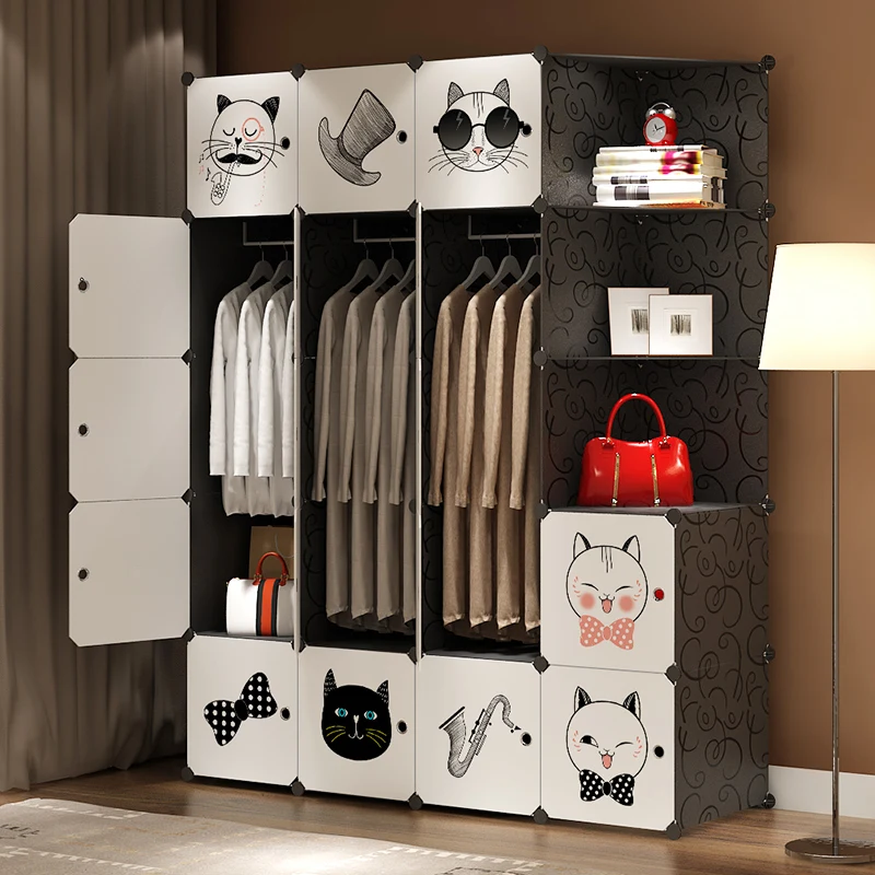 Simple Wardrobe Plastic Assembly Storage Cabinet Single Assembly