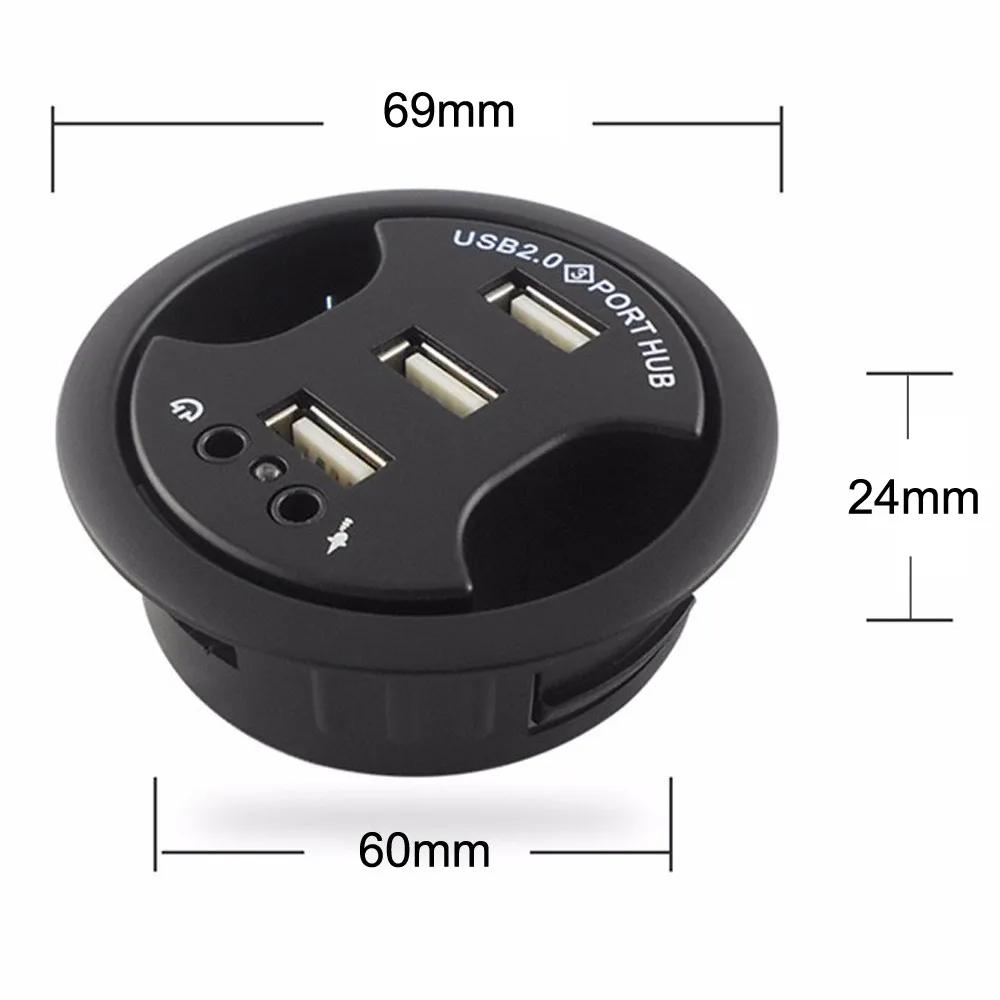 CARPRIE usb хаб 2 0 Multi Usb Hub разветвитель с креплением на стол 3 порта внешний стерео