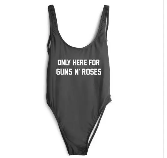 ONLY HERE FOR GUNS N 'ROSES Купальники Женщин Сексуальное Боди open low back One Piece купальный костюм Пляжная высокая талия комбинезон