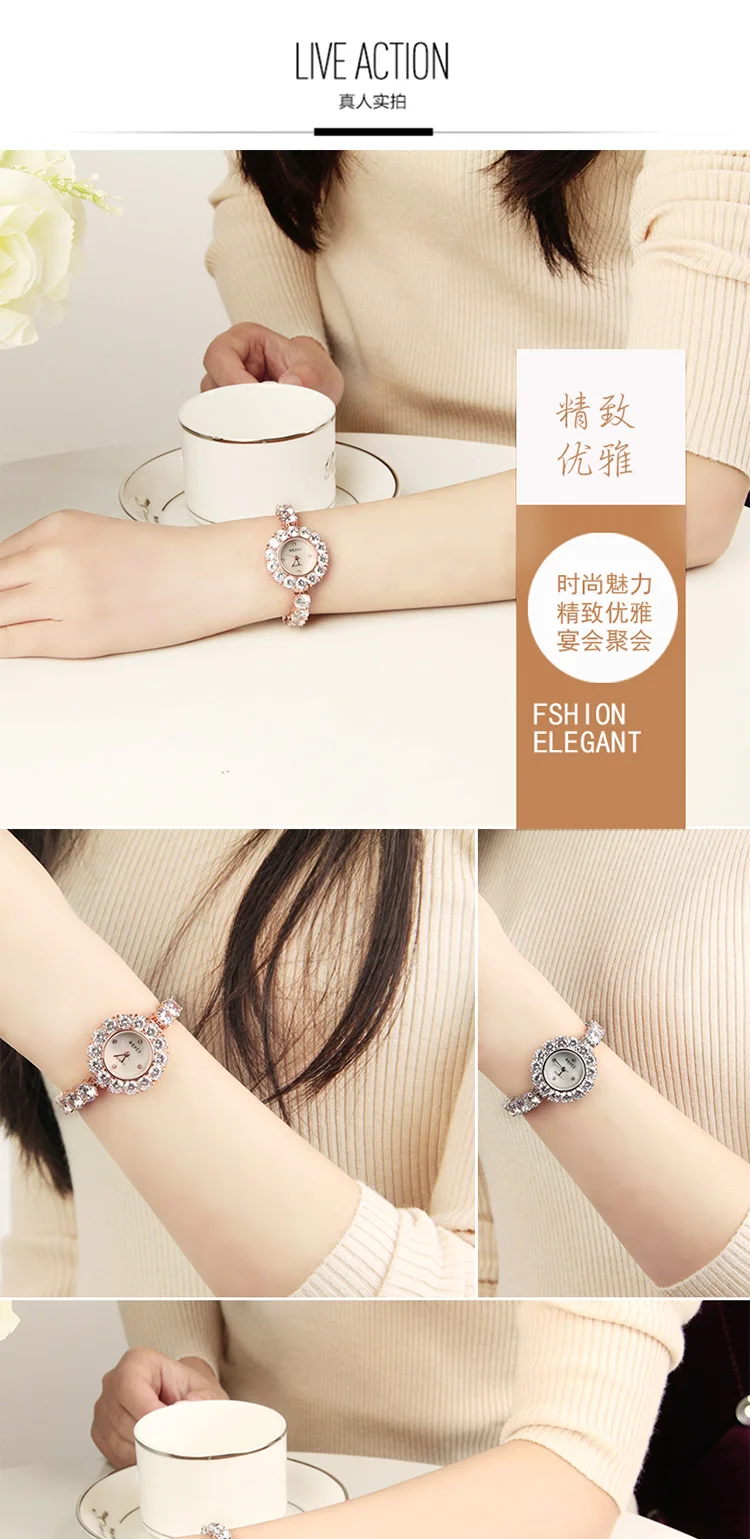 Новые Аутентичные женские часы MRHEA Модные Кристалл бриллиант Стразы часы модные часы тонкий ремешок браслет