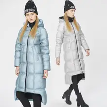 Подходит для холодной зимы-30 ℃, плотное теплое пальто с настоящим утиным пухом, модное женское пальто в клетку с капюшоном, теплое пуховое пальто wj1583