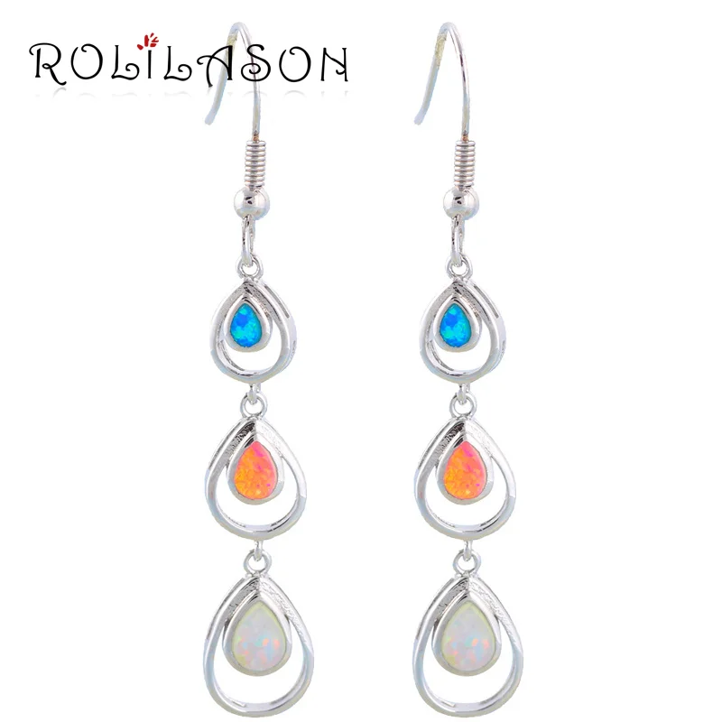 

Fantastic Color Fire Opal Silver Stamped Drop Earrings Wholesale & Retail Dangle Earrings Fashion Jewelry Opal Jewelry OE286
