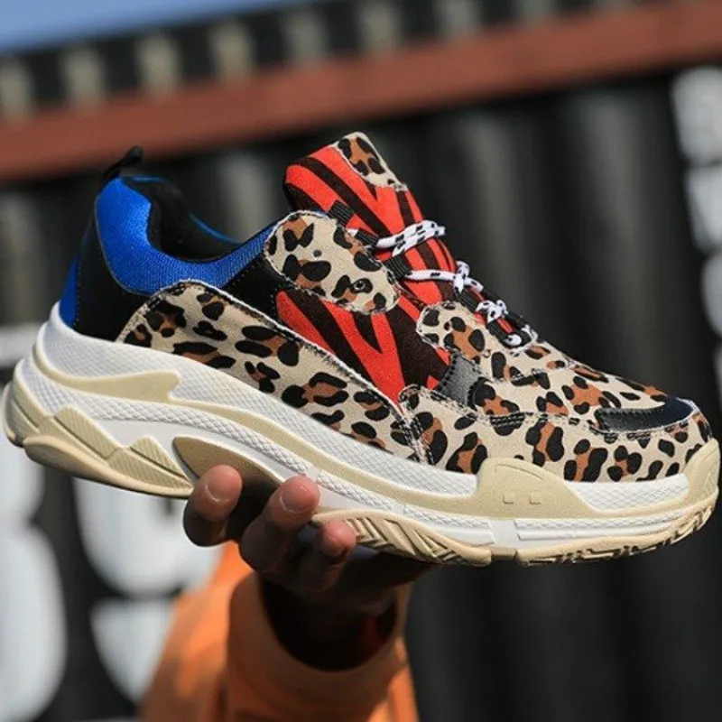 buy 2019 Hip Hop Autumn Vintage Sneakers Men Breathable Mesh Casual Shoes Men Leopard Fashion Tenis Masculino Adulto Sneakers