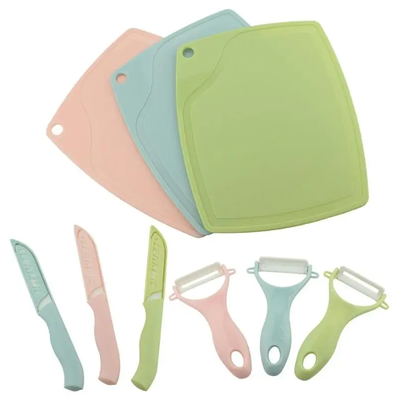 

3pcs Ceramic Fruit Knife Peeler Cutting Board Household Kitchen Tools Set