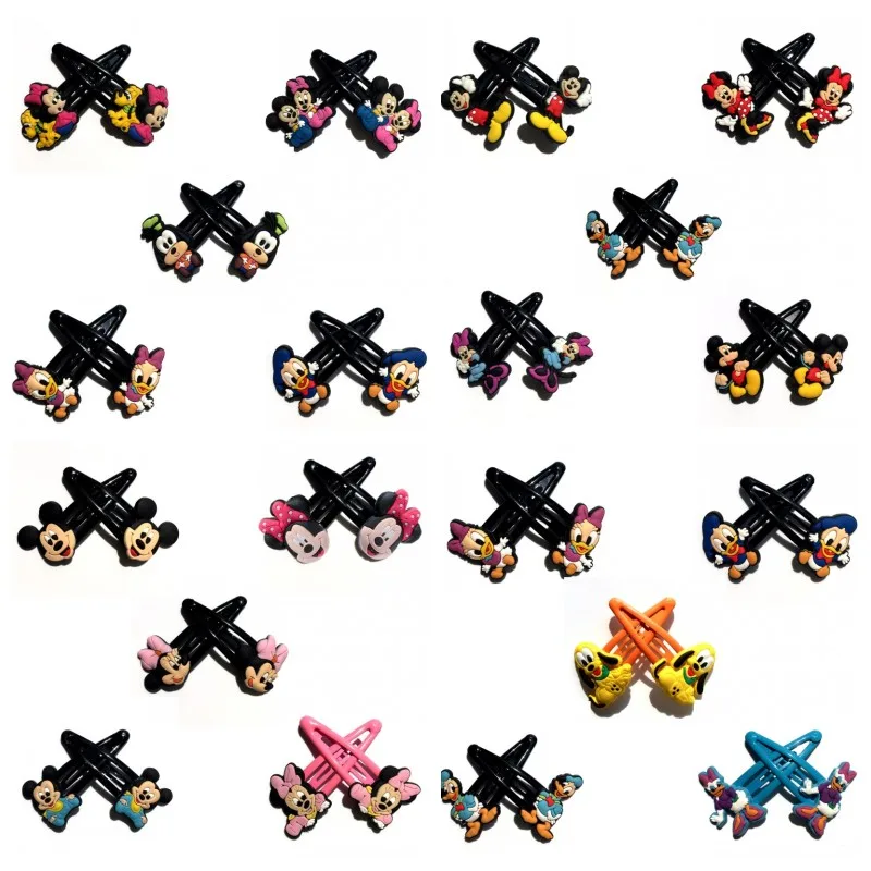 

5pairs/10pcs Mickey Cartoon Hairpins Hair Clips Barrettes Cute Hair Accessories for Girls Minnie Headwear Kids Birthday Gifts