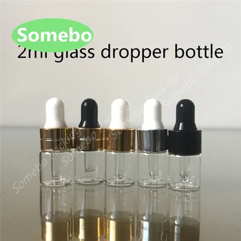 

200pcs/lot 2ml Clear Glass Dropper Bottle Small Vials With Pipette For Cosmetic Perfume Essential Oil Bottles Free Shipping
