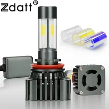 Zdatt 1Pair H8 H11 Led Lamp Bulb 100W 12000LM Car Led Headlight 12V Super Bright Fog Lamp Kits 360 Degree 4 Sides Lighting