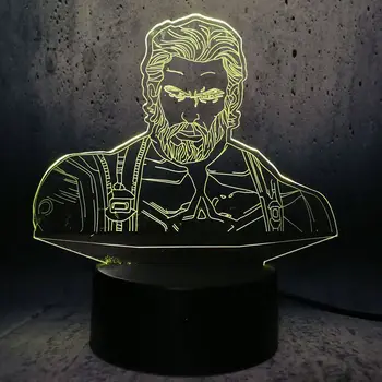 

Marvel Captain America Half body 3D LED Night light Figure Bedroom Sleep Light 7 Color USB Base Boy Kids Christmas Gift Toys