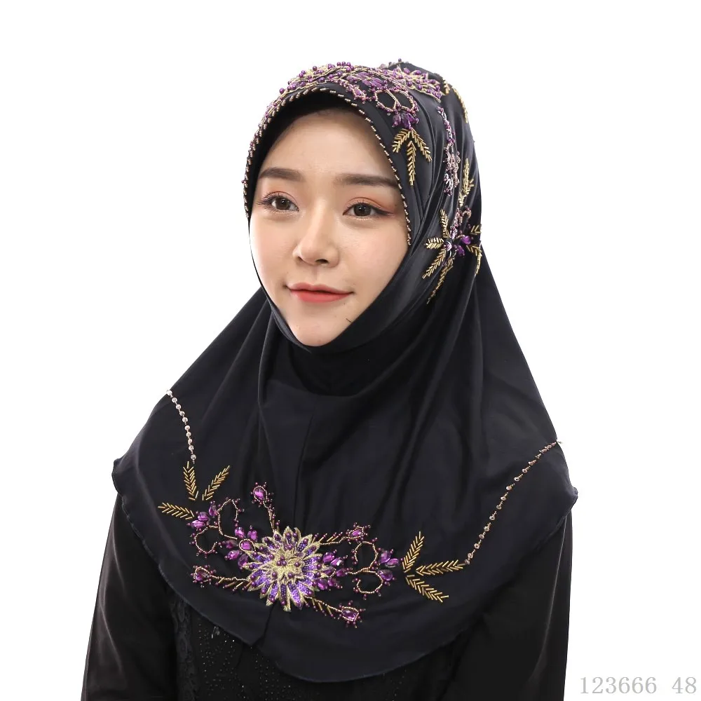 Новинка abaya Дубай головной убор хиджаб мусульманские шапочки под хиджаб из бисера тюрбан малазийские турецкие шарфы мгновенные хиджабы исламские продукты шапки