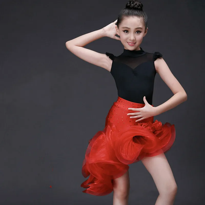 Latin Dance Dress For Girls Fashion Ballroom Dancing Dress Girl Dancewear Kids Stage Performance