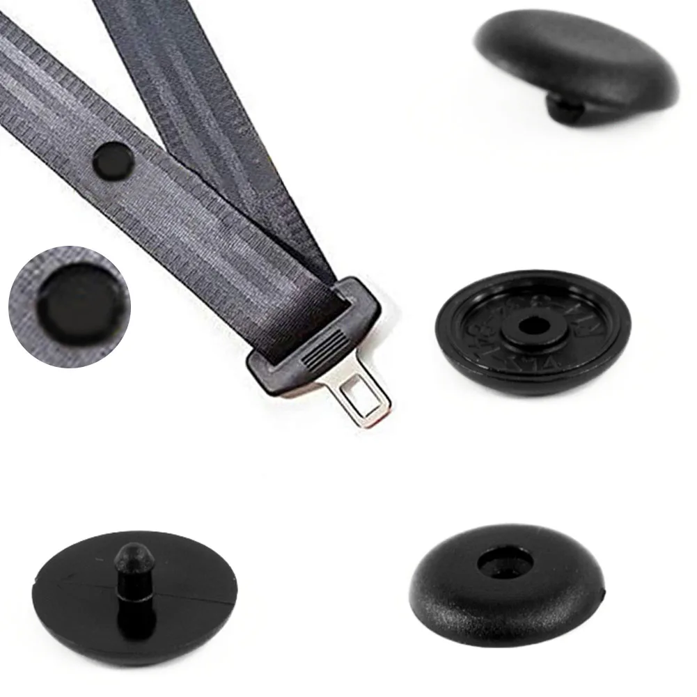 4 Set Universal Car Seat Belt Buckle Holder Clip Studs Retainer Stopper Rest Pin
