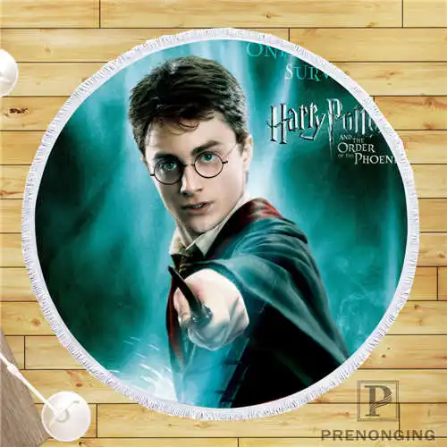 

Custom DIY Customized Microfiber Fabric harry_potter Round Beach Blanket Towel Printed on Demand 150cm #19-01-28-67