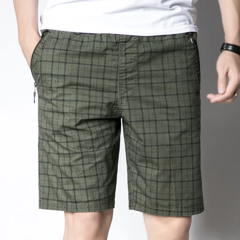 

Brand 5xl Men's Shorts 2018 Summer New Designer 100% Cotton Plaid Male Casual Shorts Men Clothing Plus Size AF8993