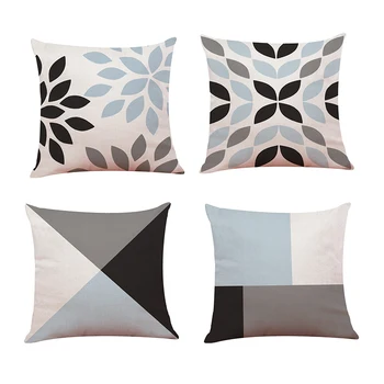 

Urijk 4pcs Geometric Pillowcase Printing Polyester Cotton Throw Pillow Case Striped Pillowcase Home Office Decorative