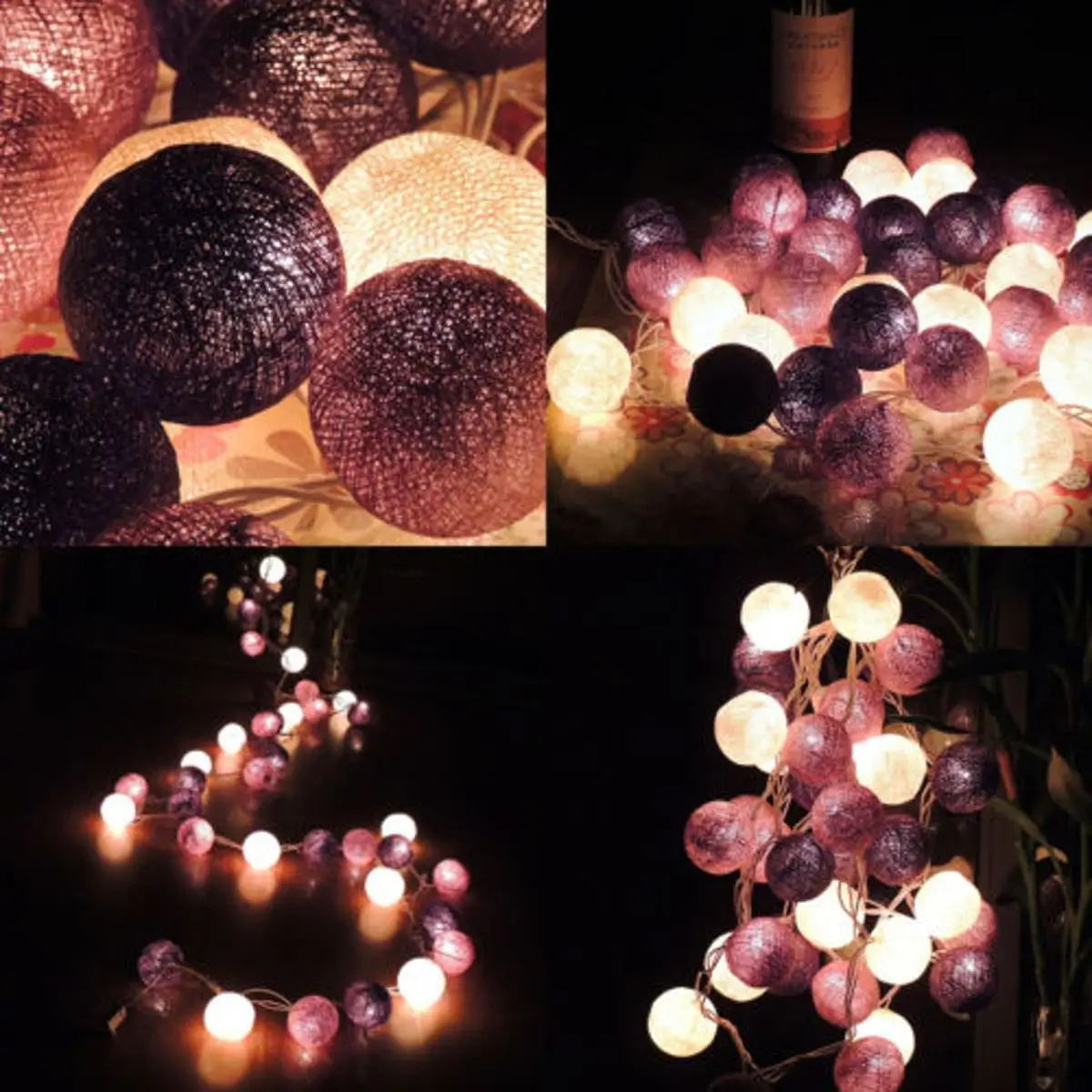 

Fairy Led String 20 Cotton Balls Lights Balls Rope Home Room Decor Wedding Birthday Party Patio Wedding Christmas Ornament
