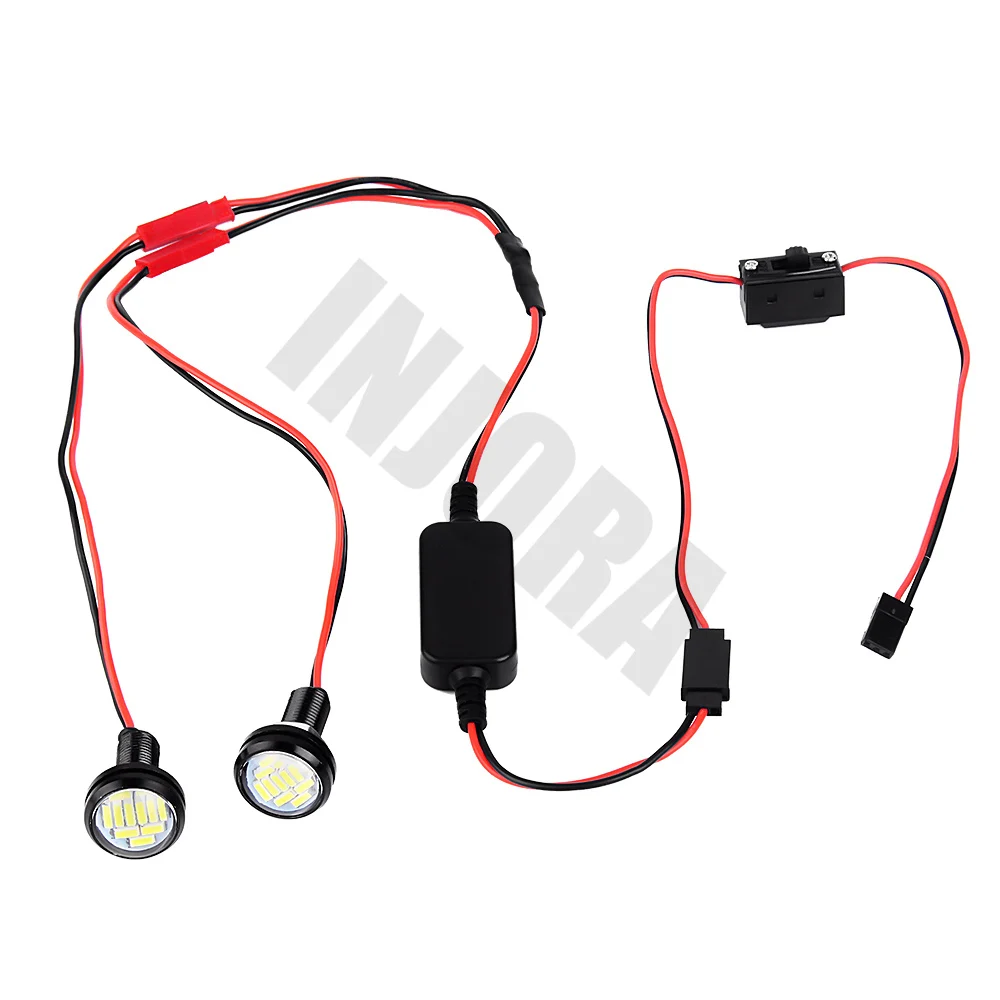 Ceny INJORA RC Car 22MM reflektor biały kolor światła LED z przełącznikiem na 1 10 krótki kurs ciężarówka Traxxas Slash