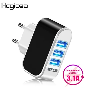 Universal 3 Ports USB Charger Wall Travel 3.1A Fast Charging Charger Adapter For Xiaomi Samsung S7 Tablets Phone EU/US Chargers meizu mu11 36w dual usb ports fast charging travel charger