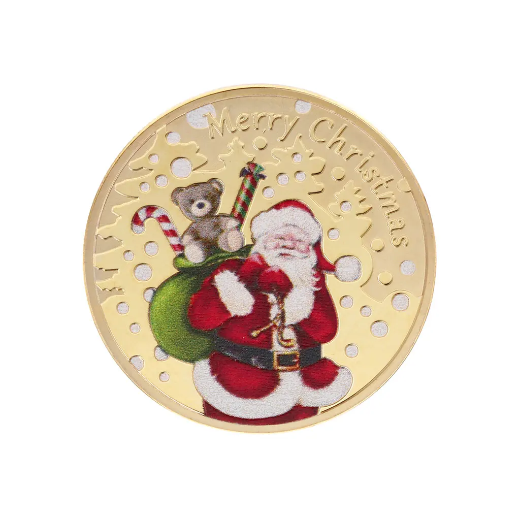 Рождество памятная монета Санта Клаус подарки подарок сувенир год ремесла Oct18_A