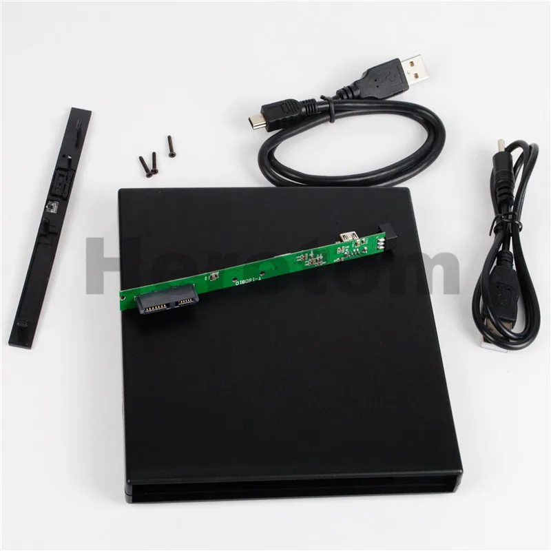 Heretom тонкий ABS USB 2 0 SATA к 12 7 мм Внешний оптический привод чехол для CD DVD ROM корпус