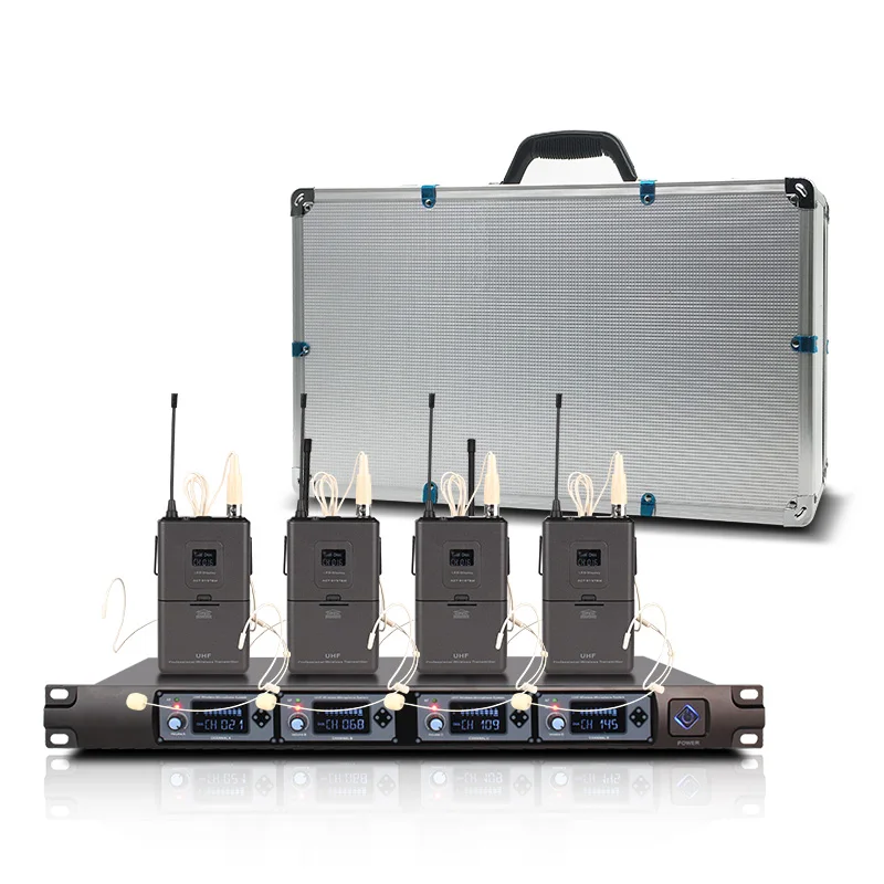 Partable Профессиональная беспроводная гарнитура микрофон система для совещаний UHF4