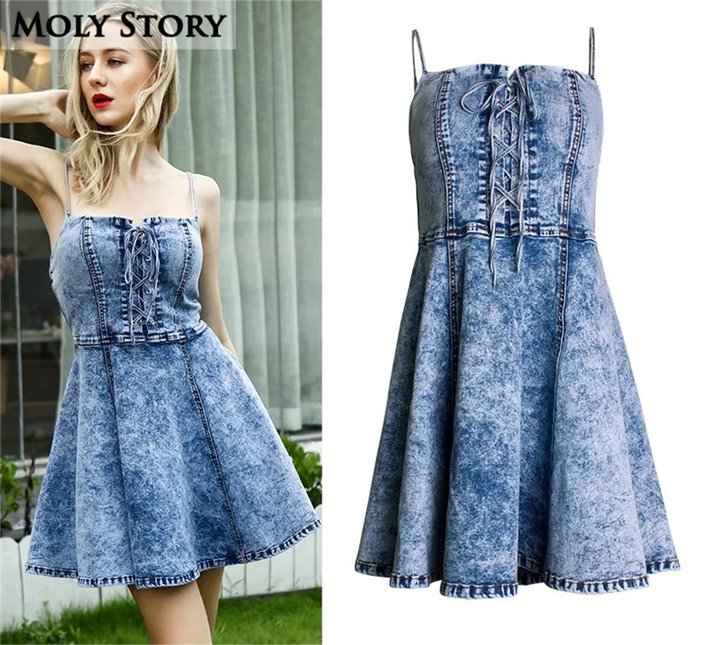 ruffle jean dress