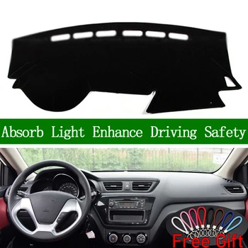 

For Kia K2 Rio 3 2012 2013 2014 2015 2016 2017 Dashboard Cover Sun Shade Non-slip Dash Mat Pad Carpet Car Stickers Accessories