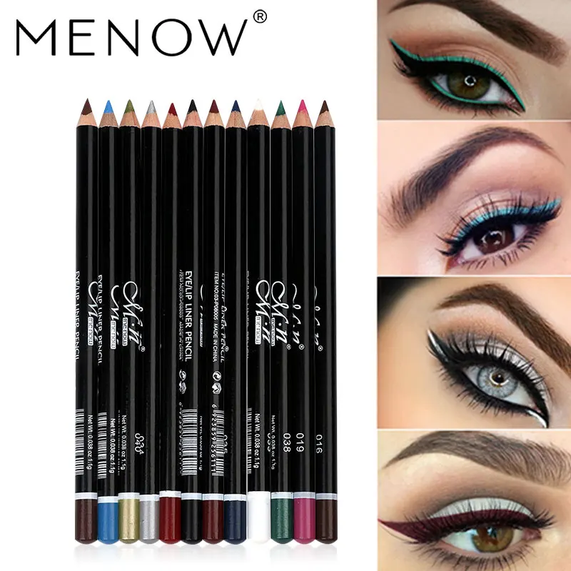 MENOW 12 Colors Eyeliner Makeup Eye Pencil Waterproof Eyebrow Eye