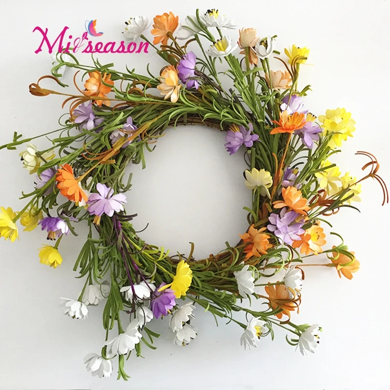 Artificial silk daisy flower garland wreath romantic fresh style weeding decor for heads take photo fashion chrysanthemum single