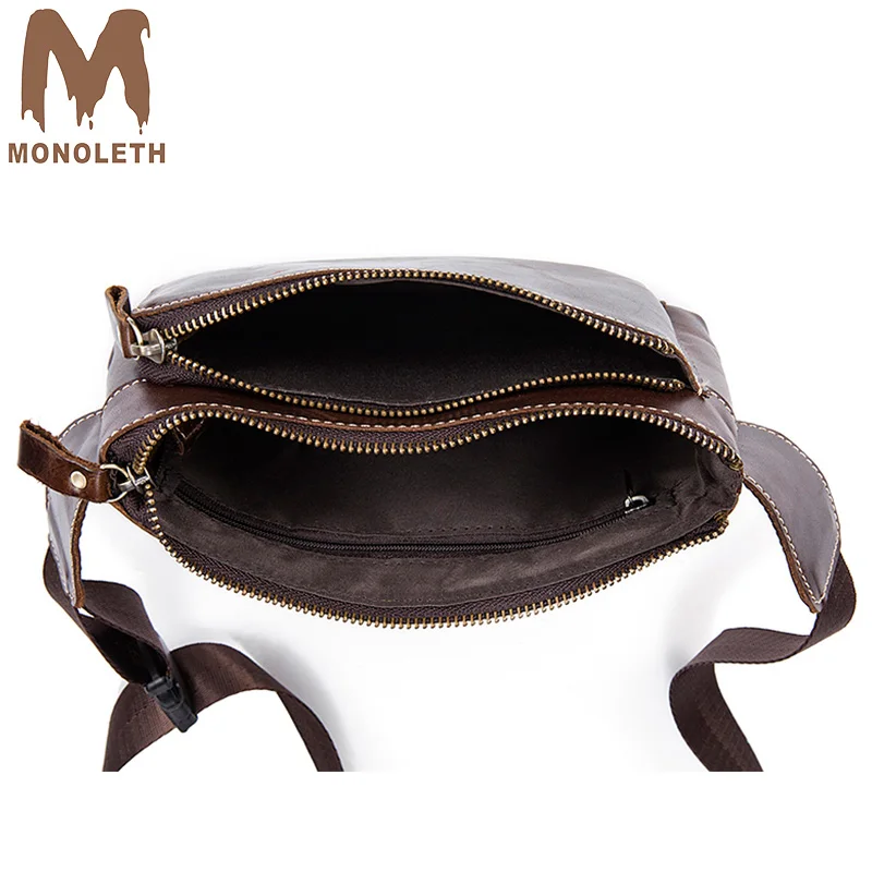 Monoleth из натуральной кожи груди пакет моды Винтаж мешок коровьей талии для мужчин