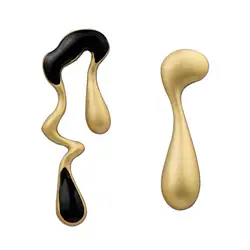 2019 НОВЫЕ геометрические асимметричные серьги-подвески из золотого цинкового сплава черные модные характерные Подвески женские серьги
