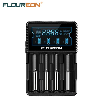 

Floureon Charger Adapter S4 Intelligent LCD for 18650 20700 21700 Ni-MH AA AAA Li-ion Car Adapter Power Rechargeable Battery EU