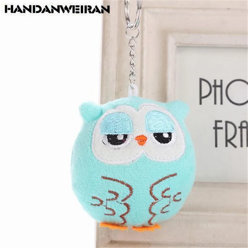 

HANDANWEIRAN 1PCS New Mini Owl Plush Toy Small Pendant Cute Foreign Trade Owls Car Keychain Toys Company Gift 8CM